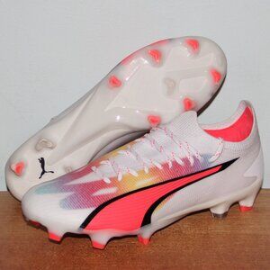 Puma Ultra Ultimate FG AG Soccer Cleats Mens 8 White Fire Orchid
